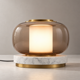 Kora Marble Lantern Table Lamp, White