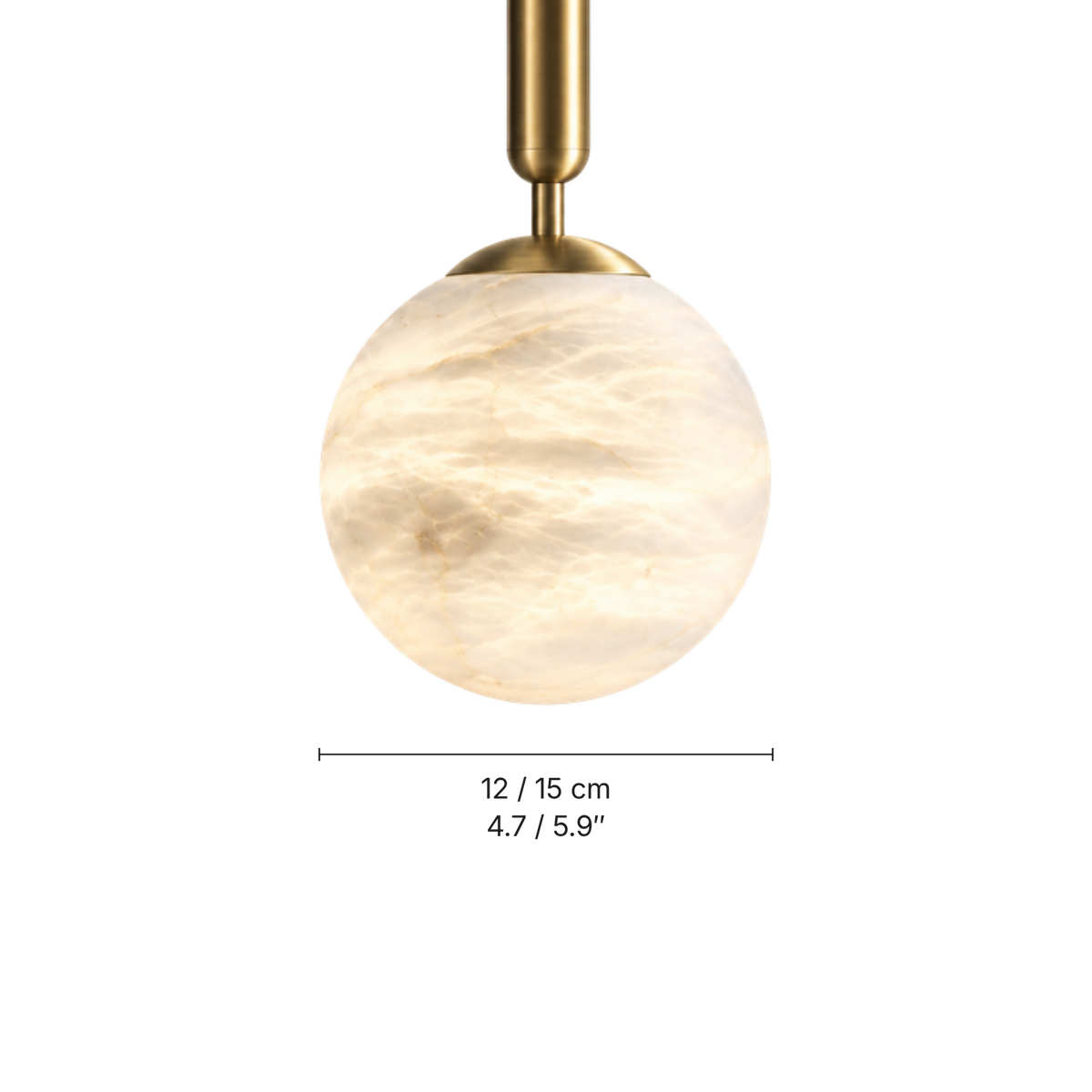 Nuvola Alabaster Globe Pendant Light, dimensions