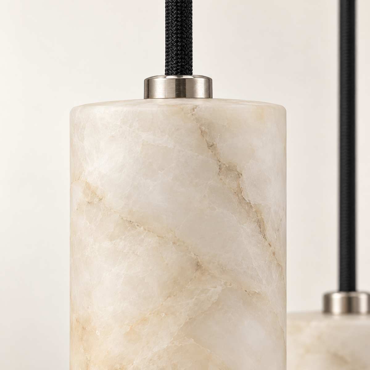 Candela Alabaster Tube Pendant Light, 3 lights, studio photo