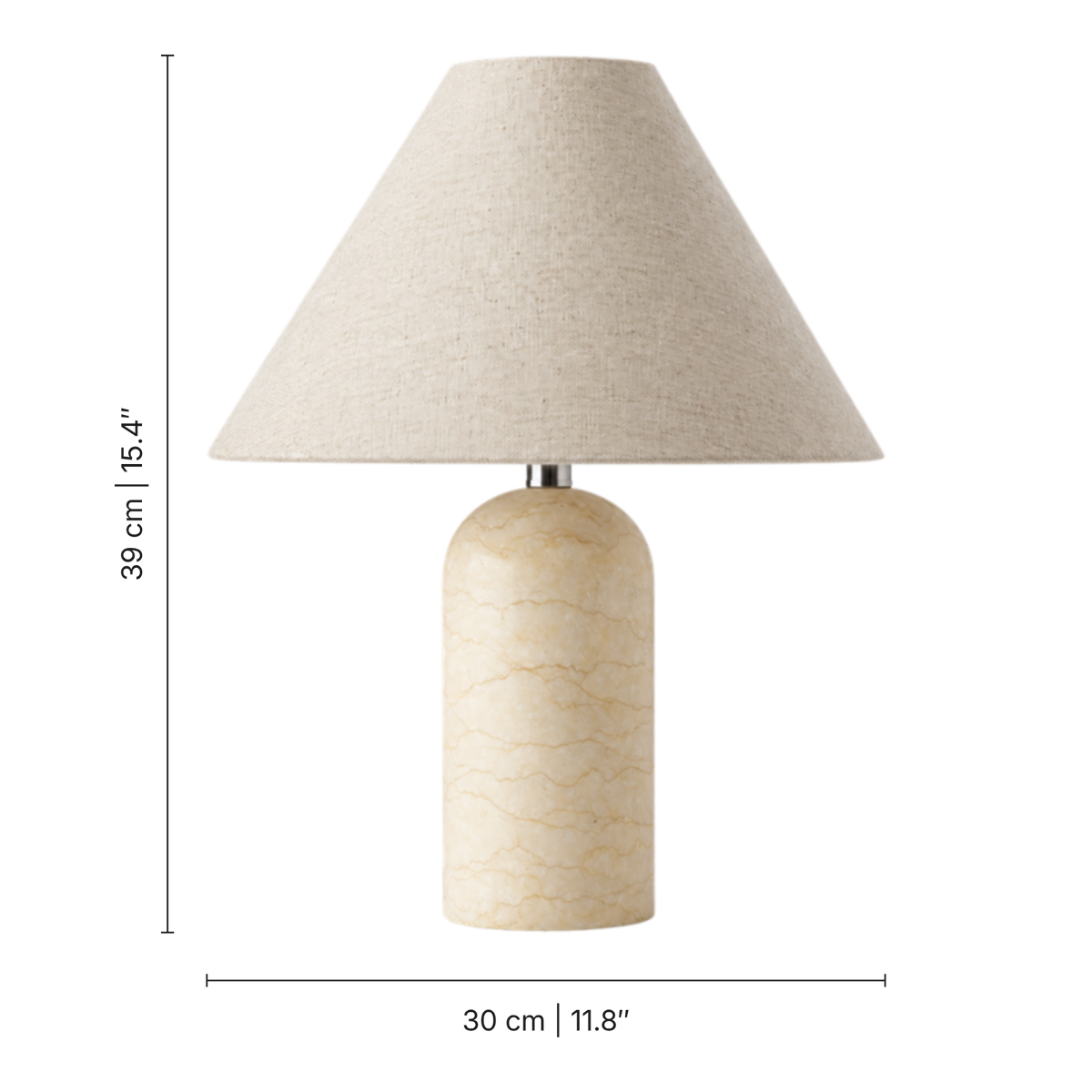 Helios Marble Table Lamp, dimensions