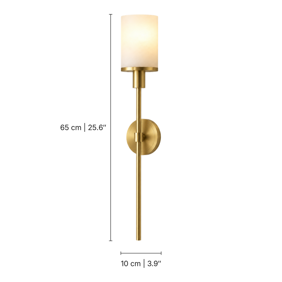 Novella Alabaster Torch Wall Light, dimensions