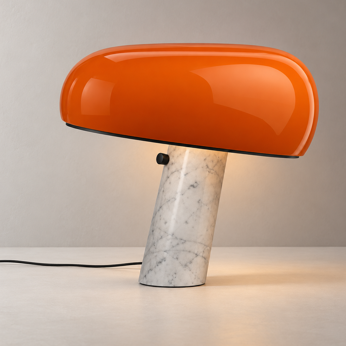 Cupola White Marble Table Lamp, studio photo