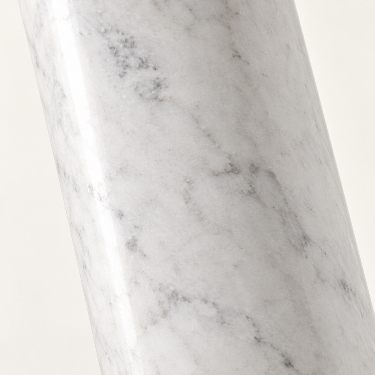 Cupola White Marble Table Lamp, white shade, studio photo