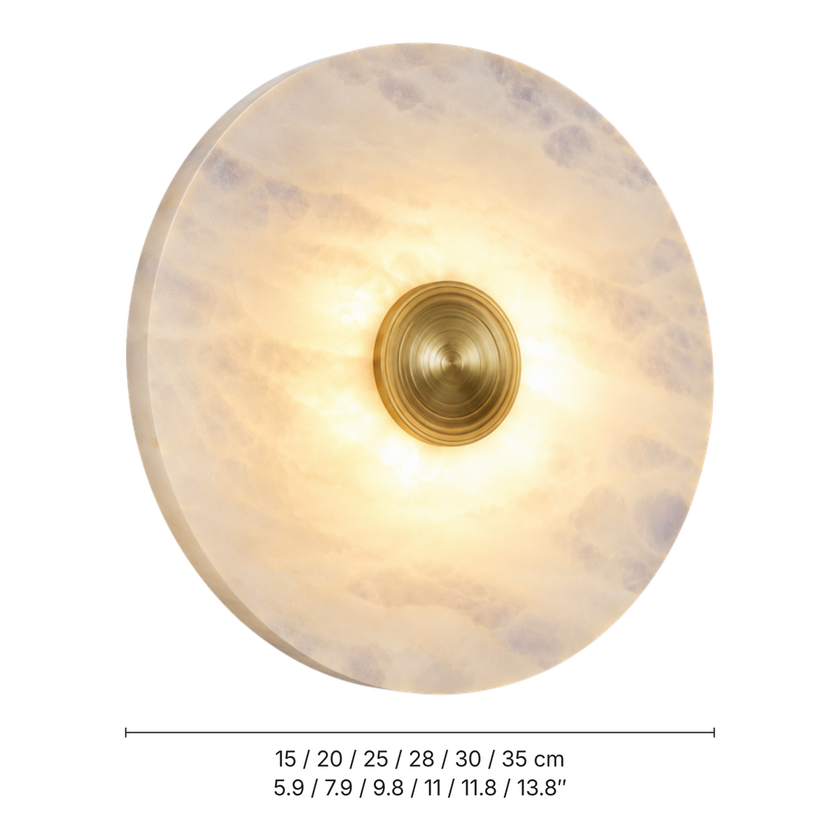 Viola Alabaster Disc Wall Light, dimensions