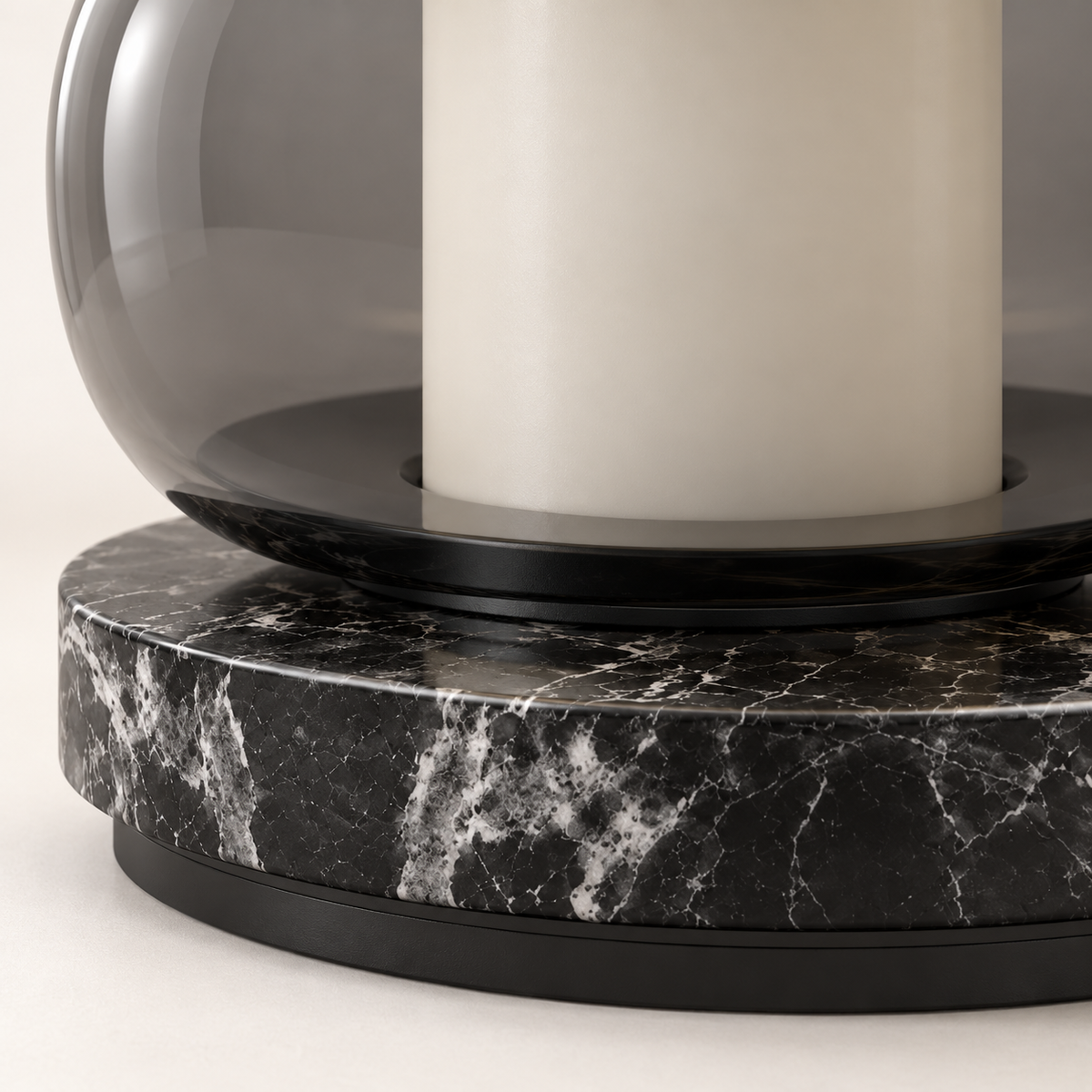 Kora Marble Lantern Table Lamp, studio photo