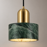Milo Marble Drum Pendant Light, Green