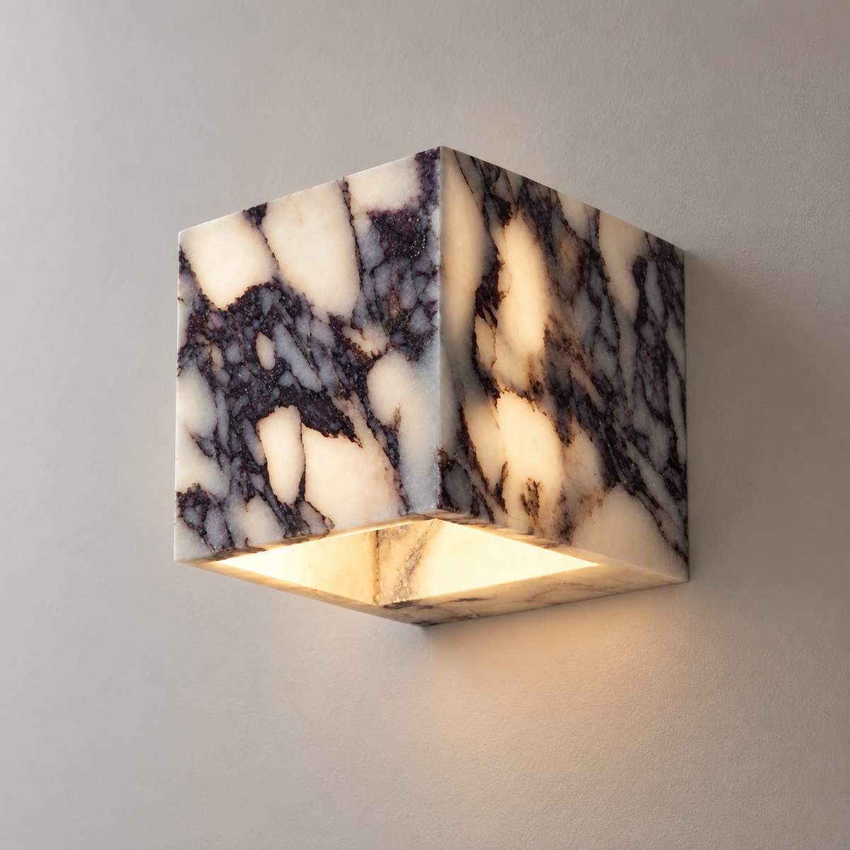 Cardo Marble Cube Wall Light, studio photo
