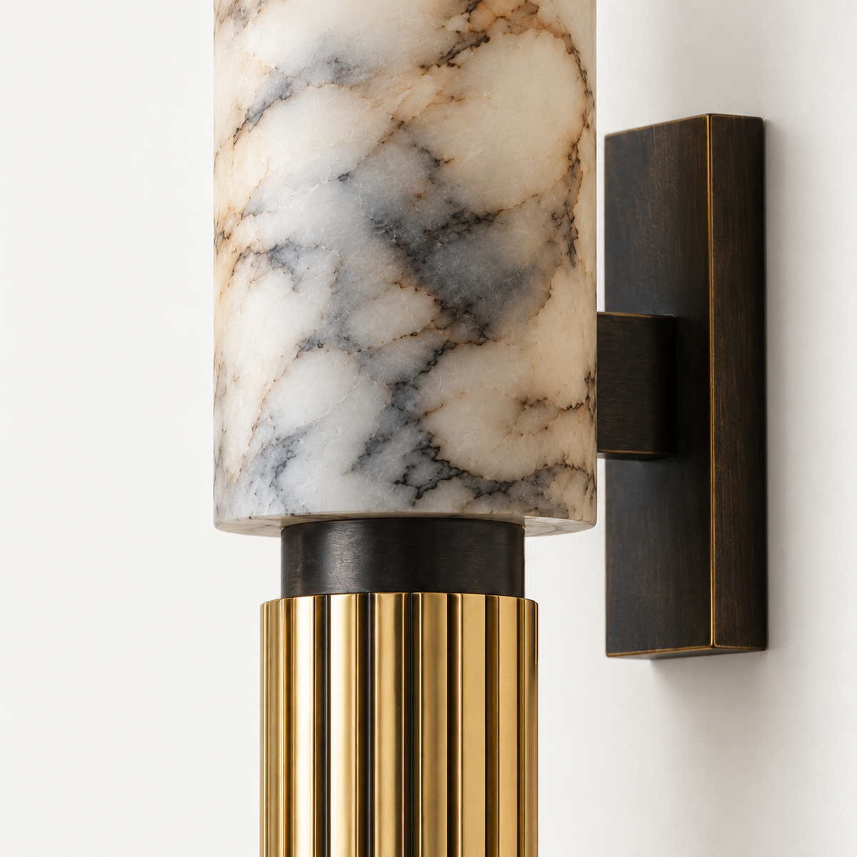 Flavia Alabaster Tube Wall Light, studio photo