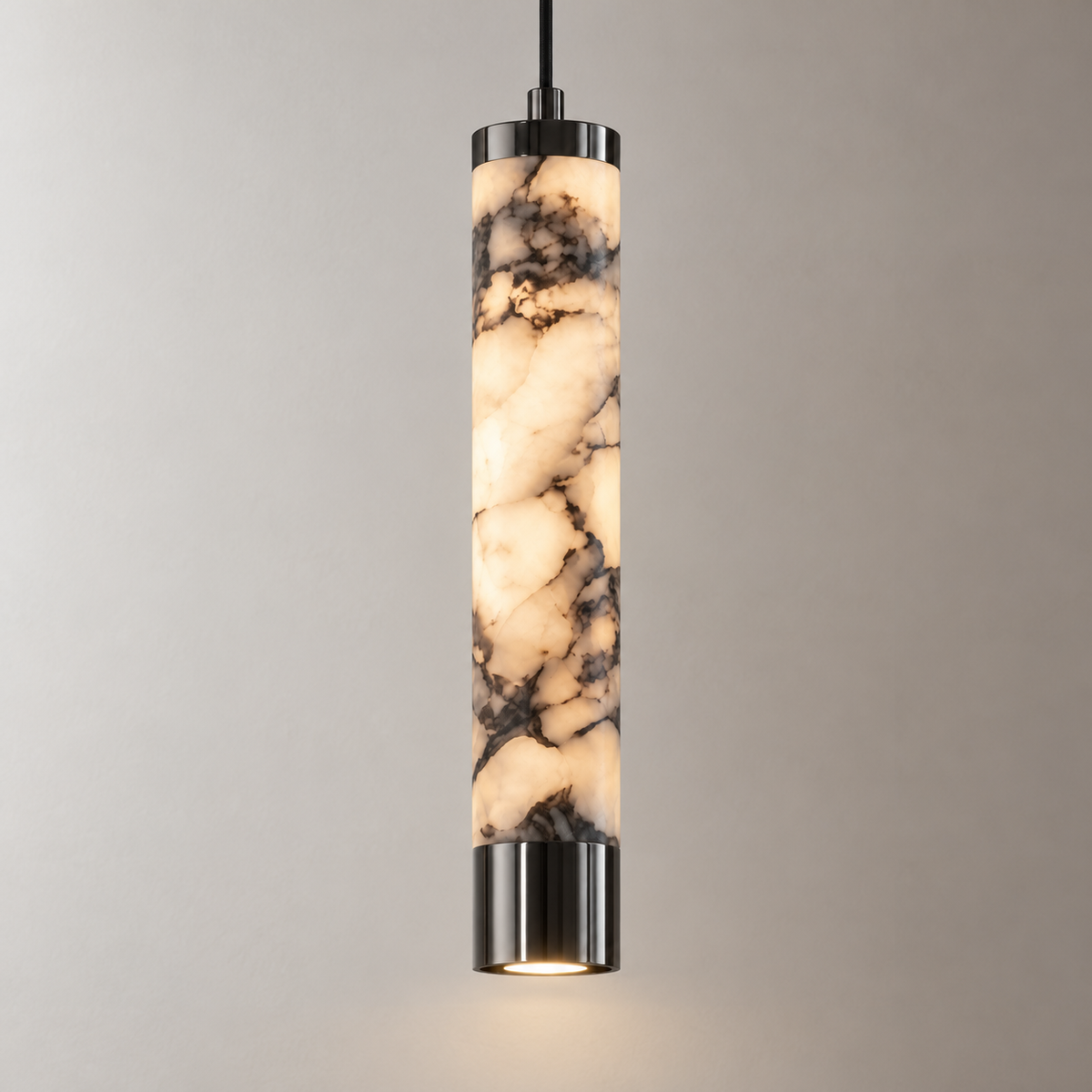 Ida Alabaster Tube Pendant Light, studio photo