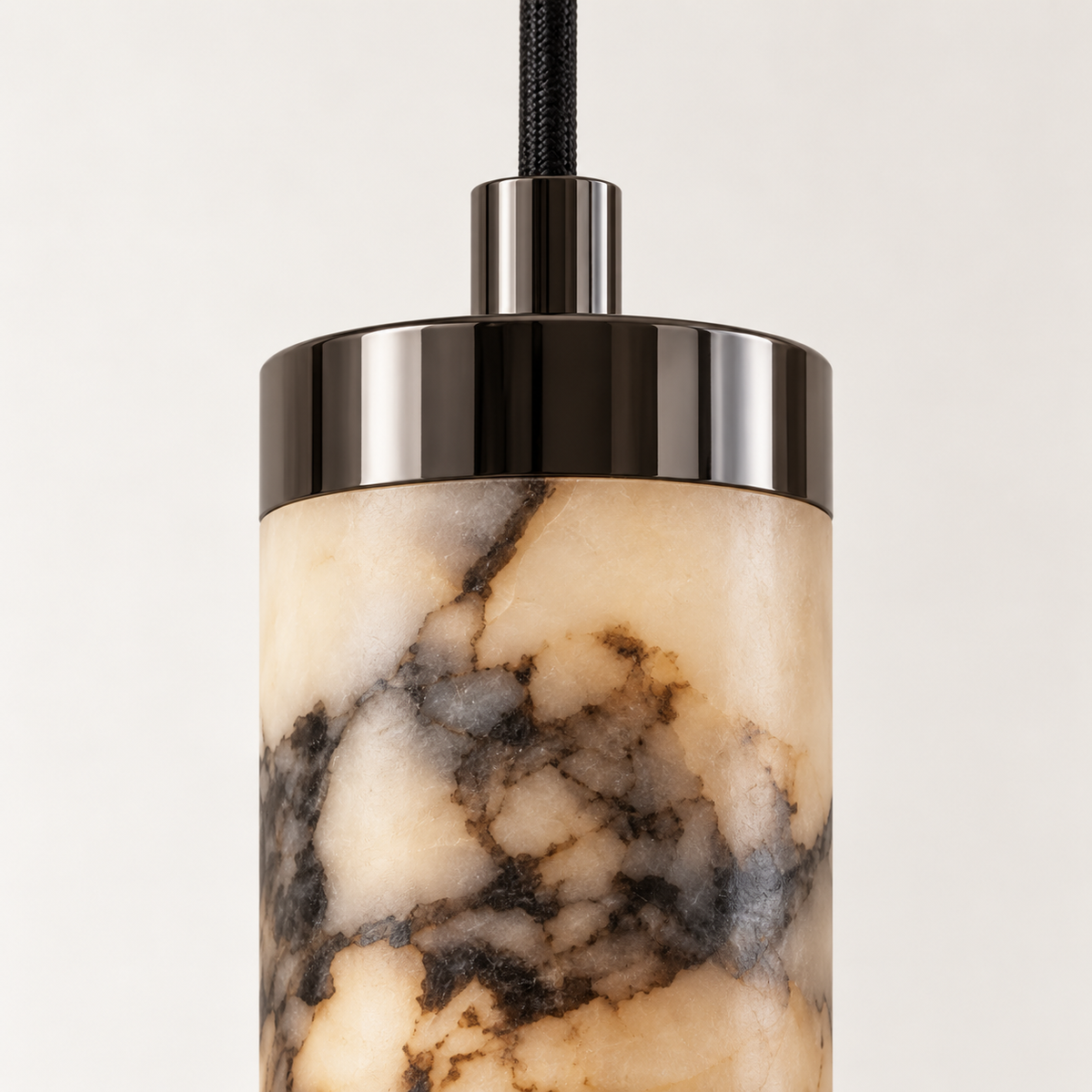 Ida Alabaster Tube Pendant Light, studio photo