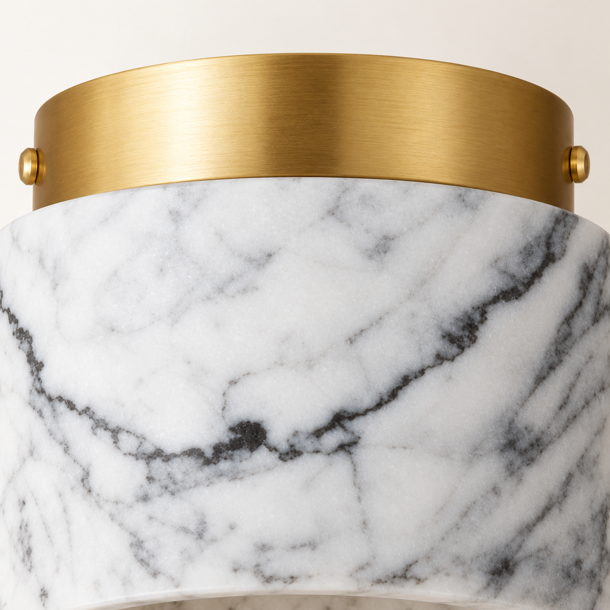 Isola Marble Drum Ceiling Light, studio photo