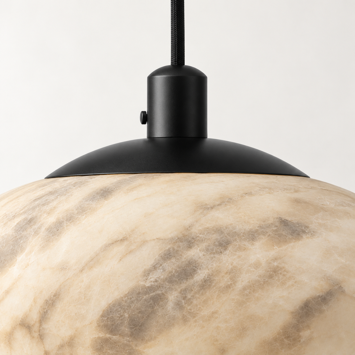 Remo Alabaster Saucer Pendant Light, studio photo