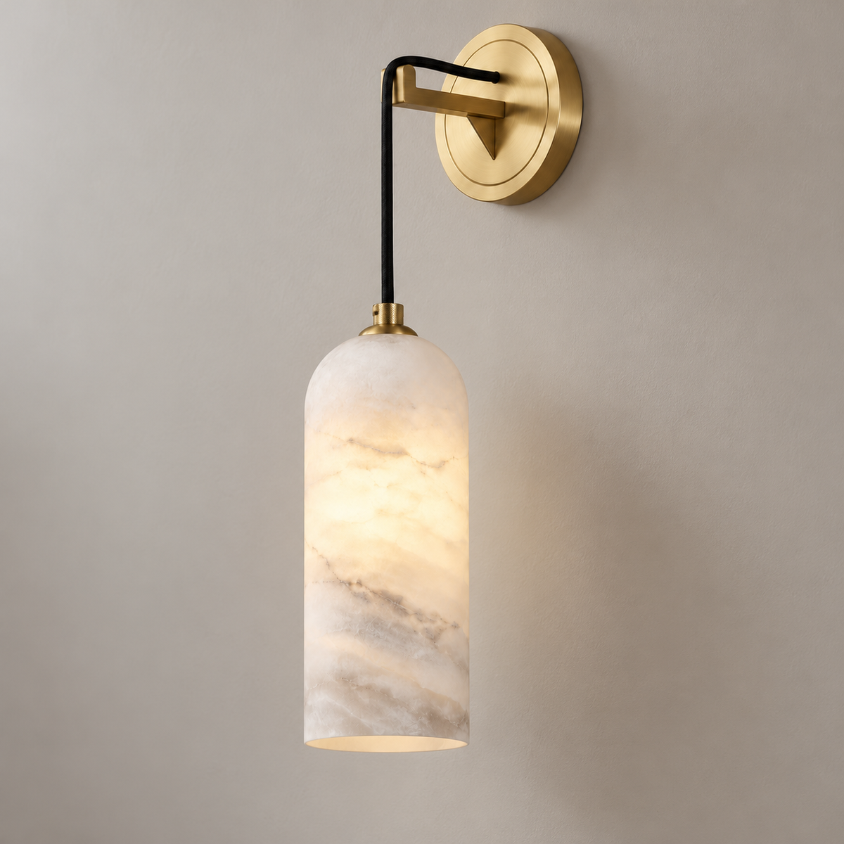 Nola Alabaster Tube Wall Light, studio photo