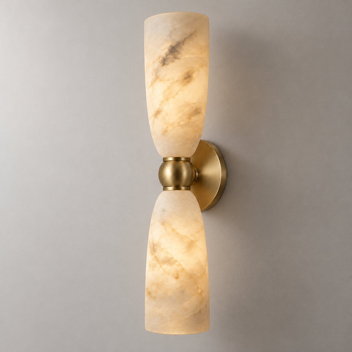 Ottavia Alabaster Twin Wall Light, studio photo