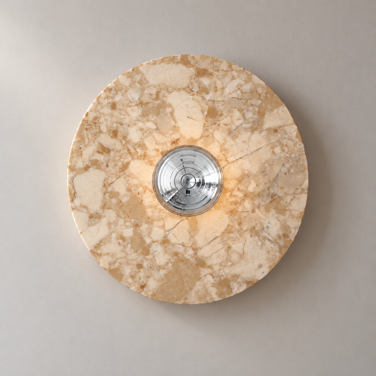 Mandorla Marble Disc Wall Light, studio photo