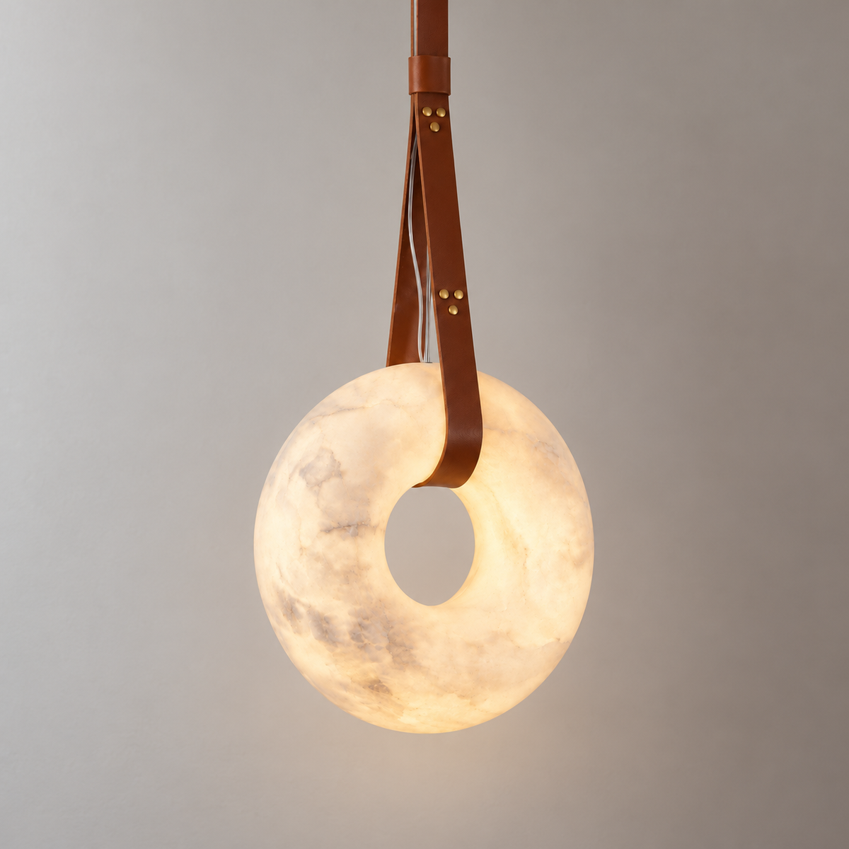 Tullia Alabaster Ring Pendant Light, studio photo