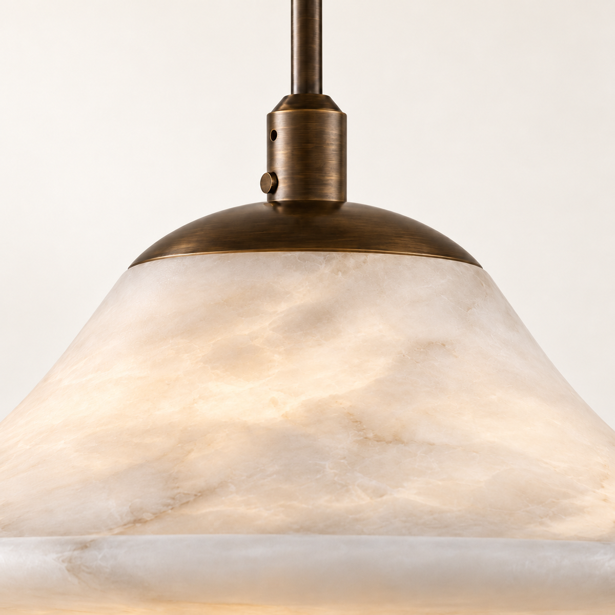 Vesta Alabaster Saturn Pendant Light, studio photo