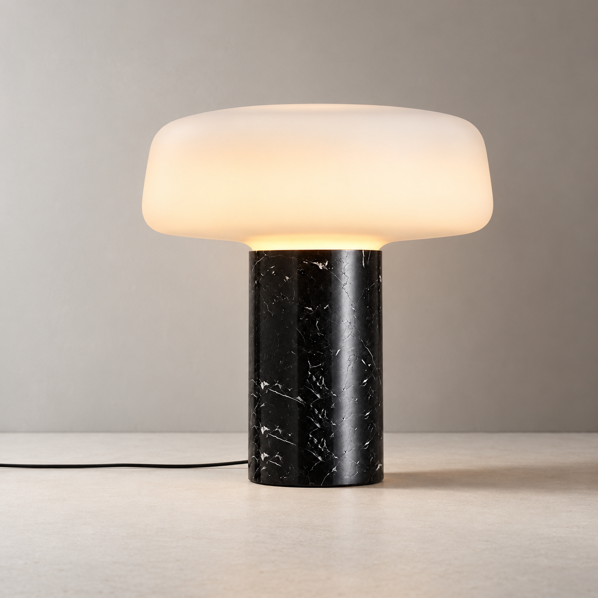 Velka Danish Marble Table Lamp, studio photo