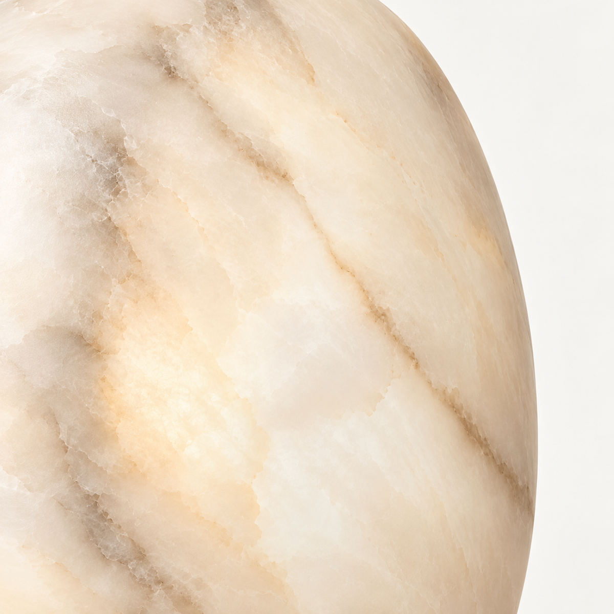 Olmo Alabaster Pebble Wall Light, black finish, studio photo