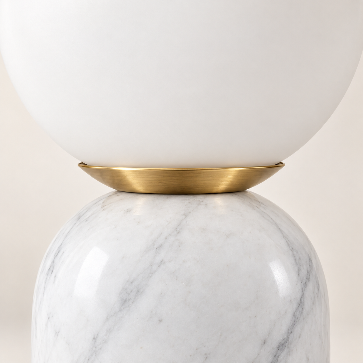 Paloma Marble Table Lamp, white marble, studio photo