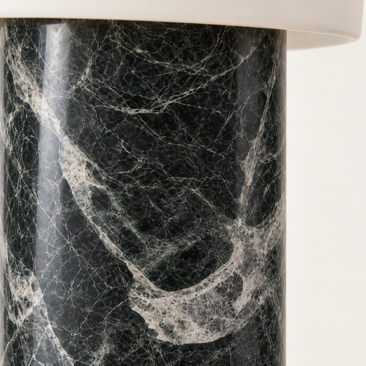 Pelar Marble Glass Table Lamp, black marble, studio photo