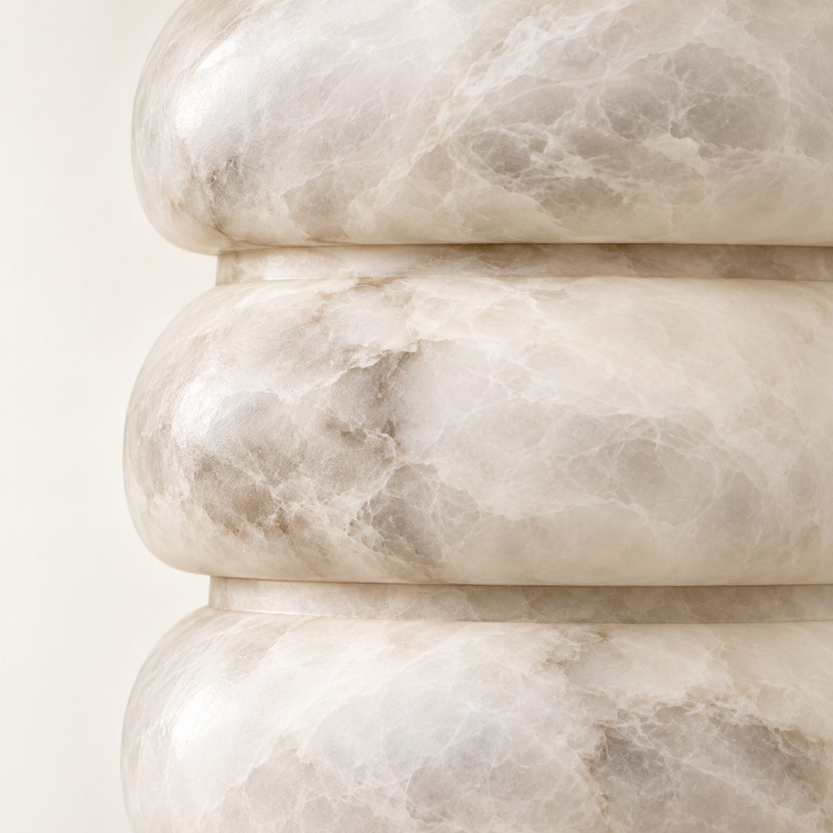 Sabina Alabaster Stacked Wall Light, small (H35 cm), studio photo