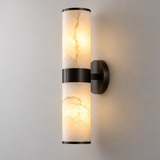 Sirio Alabaster Cylinder Wall Light, Black