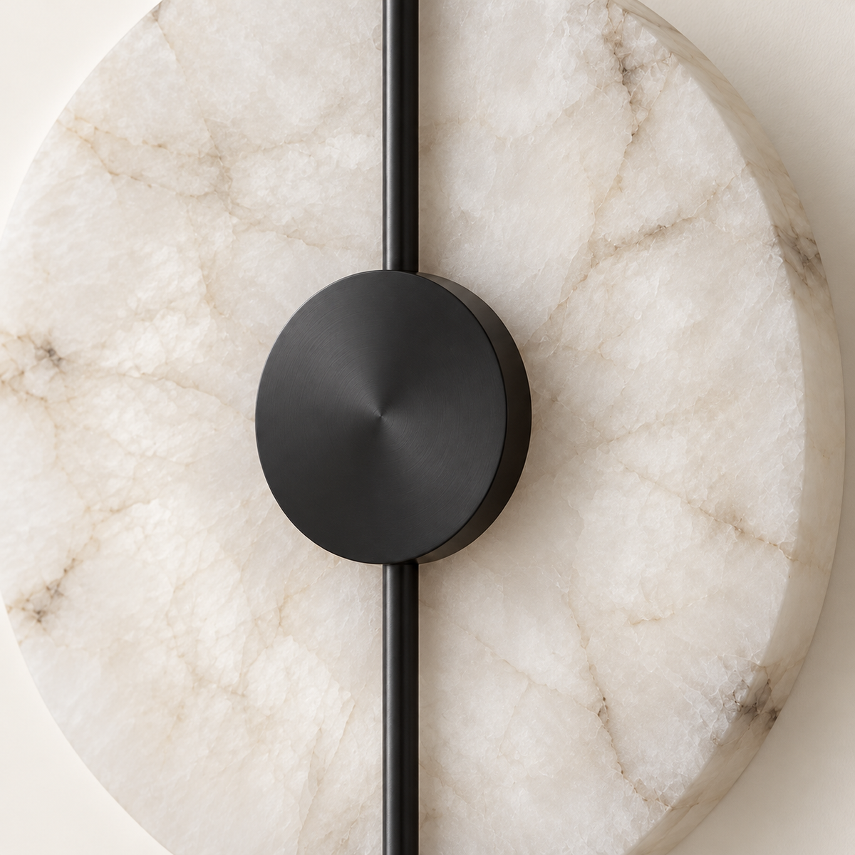Tosca Alabaster Meridian Wall Light, black finish, studio photo
